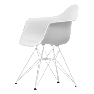 Vitra Eames Plastic DAR Dining Chair RE Algodón Blanco/ Blanco