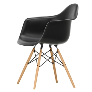 Silla de Comedor Vitra Eames Plastic DAW Negro Intenso/arce Dorado