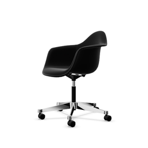 Silla de Oficina Vitra Eames Plastic PACC con Giro y Totalmente Tapizada en Negro/Hoopsak F60