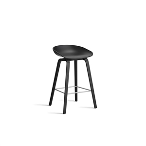 Taburete de Bar HAY AAS32 H65 Negro/ Acero inoxidable/Negro