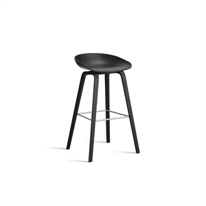 Taburete de Bar HAY AAS32 H75 Negro/Acero Inoxidable/ Negro