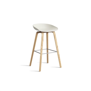 Taburete de Bar HAY AAS32 H75 Roble/Acero inoxidable/Crema Jaspeada