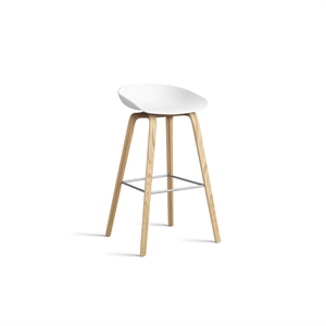 Taburete de Bar HAY AAS32 H75 Roble/Acero Inoxidable/ Blanco