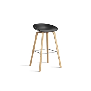 Taburete de Bar HAY AAS32 H75 Roble/Acero Inoxidable/ Negro
