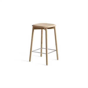 Taburete de Bar HAY Soft Edge 82 H65 Roble/Acero Inoxidable