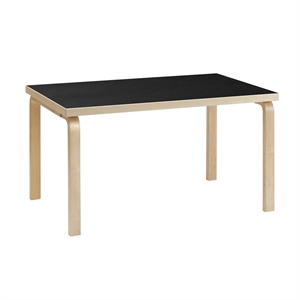 Mesa de Comedor artek 82B de 85x135 Cm, Laminada en Abedul Negro.