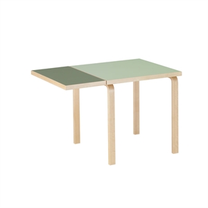 Mesa de comedor artek Aalto DL81C con mesa plegable, color verde oliva/pistacho