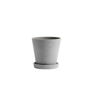 HAY Flowerpot con Platillo M Gris