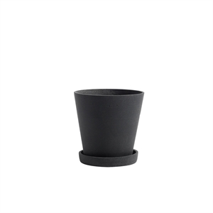 HAY Flowerpot con Platillo M Negro