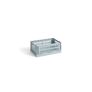 Caja de almacenamiento HAY Colour Crate Pequeño azul polvoriento
