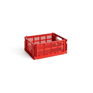 Caja de almacenamiento HAY Colour Crate mediana Rojo
