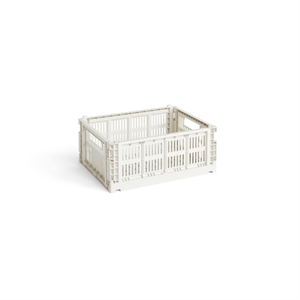 Caja de Almacenamiento HAY Colour Crate Mediana en Blanco Roto