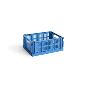 Caja de almacenamiento HAY Colour Crate, tamaño mediano, azul eléctrico
