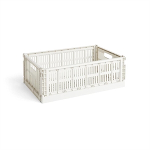 Caja de Almacenamiento HAY Colour Crate Grande en Color Blanco Roto