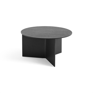 HAY Mesa de Centro de Madera con Hendiduras Redonda Ø65 Negro