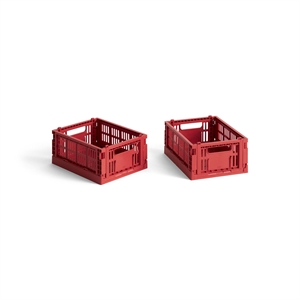 Caja de Almacenamiento HAY Colour Crate Mini Set de 2 Rojo