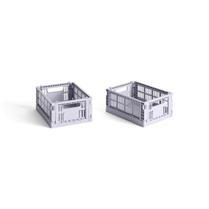 Caja de Almacenamiento HAY Colour Crate Mini Set de 2 Lavanda