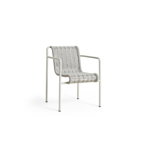 Silla de Comedor HAY Palissade de Cuerda con Reposabrazos, Gris Nube
