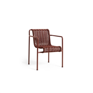 Silla de Comedor HAY Palissade de Cuerda con Reposabrazos, Color Hierro Rojo