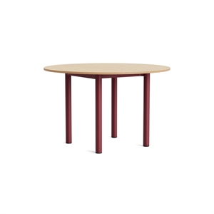 Mesa de Comedor Redonda HAY Annex Ø120 Lacada en Roble/rojo Granero