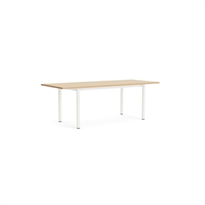 Mesa de Comedor HAY Annex Overhang L220 Roble Lacado/ Blanco Crema