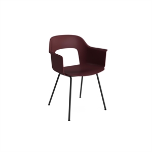 Silla de Comedor HAY Layout 211 con Reposabrazos, Color Burdeos y Negro