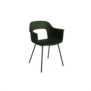 Silla de Comedor HAY Layout 211 con Reposabrazos, Color Verde Botella y Negro