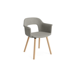 Silla de Comedor HAY Layout 224 con Reposabrazos, Color Gris Claro/roble