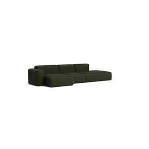 Sofá HAY Mags Soft Low de 3 Plazas, Combinación de 4 Plazas, Color Verde Oscuro Maglia a La Izquierda