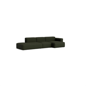Sofá HAY Mags Soft Low de 3 Plazas, Combinación de 4 Plazas, Derecha, Maglia, Verde Oscuro