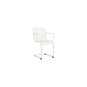 Silla Cantilever HAY Palissade con Reposabrazos en Blanco Crema