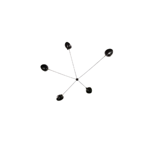 Lámpara de Pared Serge Mouille Spider de 5 Brazos Fijos , Negro