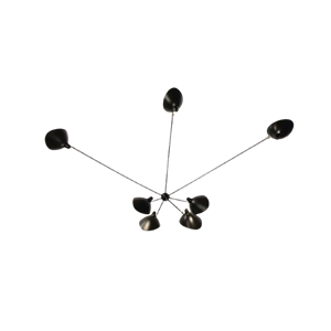Lámpara de Pared Serge Mouille Spider de 7 Brazos Fijos , Negro