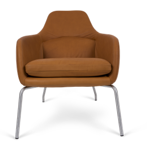 Bent Hansen Asento Sillón Acero Inoxidable/Cognac