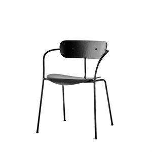 &Tradition Pavilion AV2 Silla de Comedor con Reposabrazos Roble Negro/Negro