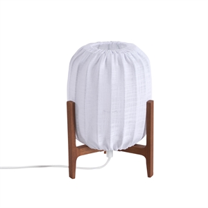 Lámpara de Mesa Watt & Veke Prisma Mini, Fresno Oscuro/ Blanco