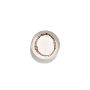 Plato hondo Serax Feast Blanco con rayas rojas