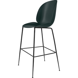 GUBI Taburete de Bar Beetle H75 Base Cónica Mate Negro/ Verde Oscuro