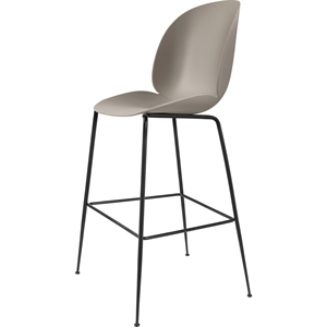 GUBI Taburete de Bar Beetle H75 Base Cónica Negro/nuevo Beige