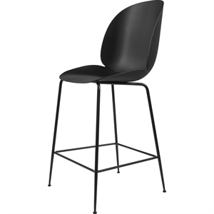 GUBI Taburete de Bar Beetle H65 Base Cónica Mate Negro/ Negro