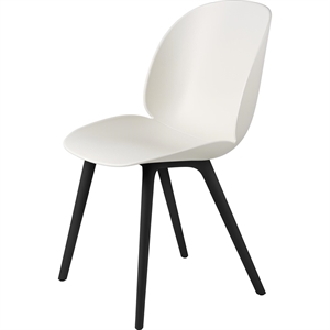 Silla de Comedor GUBI Beetle Base de Plástico Negro/Blanco Alabastro