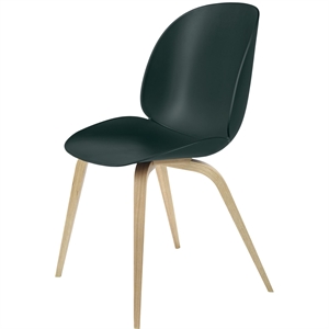 GUBI Silla de Comedor Beetle con Patas de Madera de Roble Mate/ Verde Oscuro