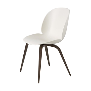 GUBI Beetle Silla de Comedor Patas de Madera Roble Ahumado mate/Alabastro Blanco