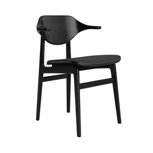 Silla de Comedor NORR11 Bufala con Asiento Tapizado, Negro Negro/antracita 21003