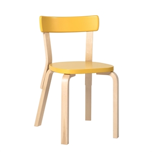 Silla de Comedor artek 69, Abedul/ Amarillo.