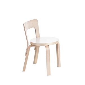 Silla Infantil artek N65 de Abedul Laminado Blanco