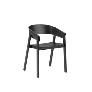 Silla de Comedor Muuto Cover con Reposabrazos Negro