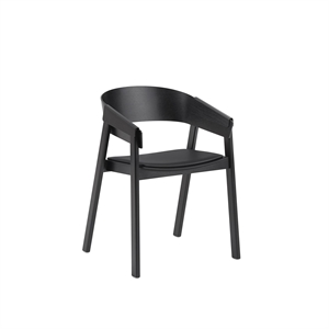 Silla de Comedor Muuto Cover con Reposabrazos Tapizada en Negro