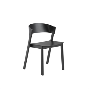 Silla de Comedor Muuto Cover con Base de Madera Negro