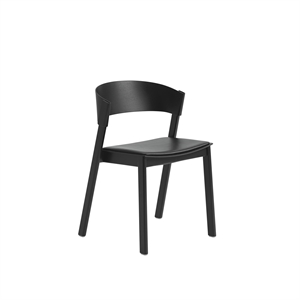 Muuto Cover Silla De Comedor Cuero Negro/Negro